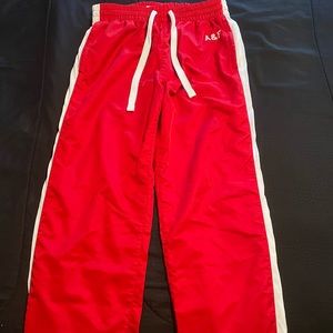 Abercrombie & Fitch Men's Red and White Joggers-tracksuits